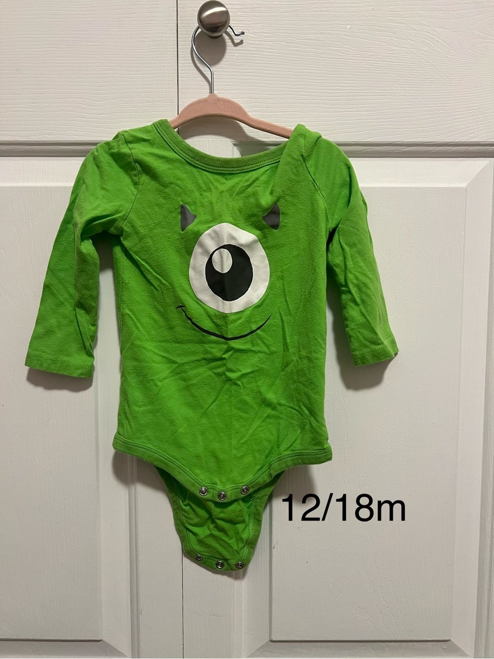 Joe Fresh Bright Green Monster Graphic Long-Sleeve Bodysuit
